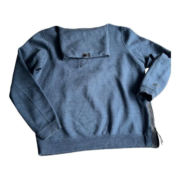 Nike Men's Pullover Long Sleeve - Side Zip - Cinch Strap - Sz L - Dark Blue - Picture 7 of 8